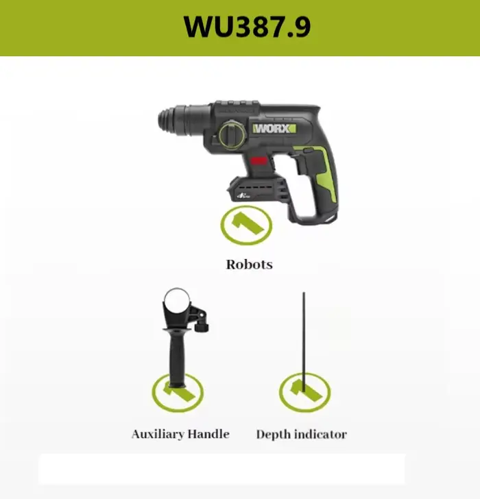 Punta X-Perceuse à percussion électrique WU387, batterie au lithium 20V, outil électrique sans fil (