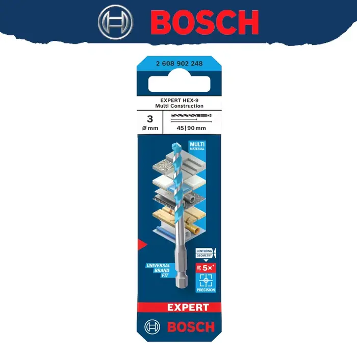 BOSCH EXPERT HEX-9 foret multi-construction pour carrelage souple en béton foret hélicoïdal haute du