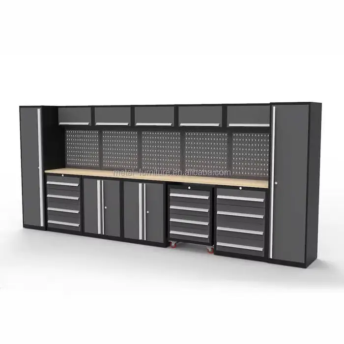 Armoire à outils à 8 tiroirs sur roulettes, établi d'atelier, armoire à outils économique à montage 