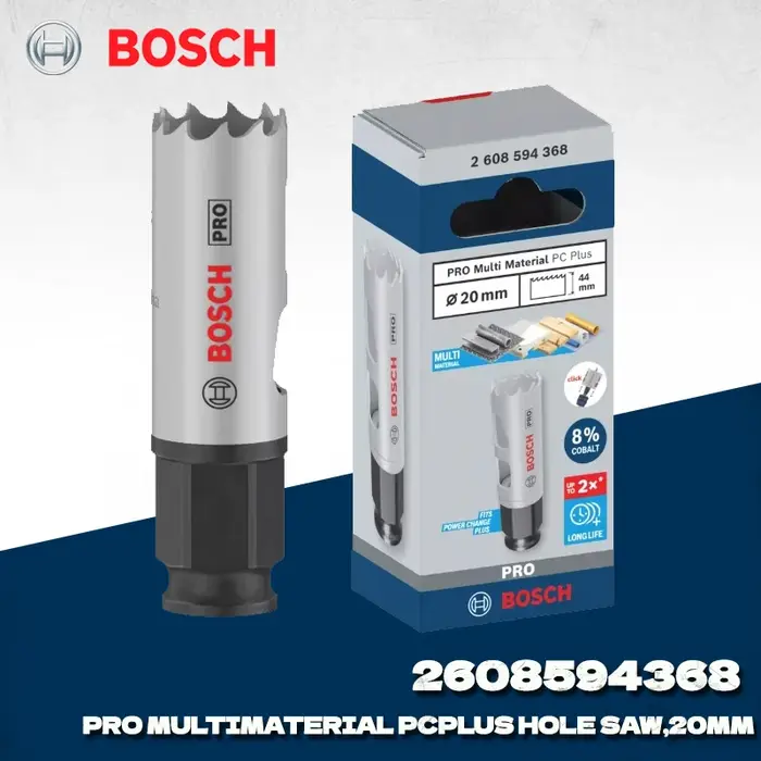 Scie cloche multi-matériaux PC Plus BOSCH 20/38//51/54/60/76/83/92 MM PRO pour perceuses à percussion 2608594368 2608594407 2608594394