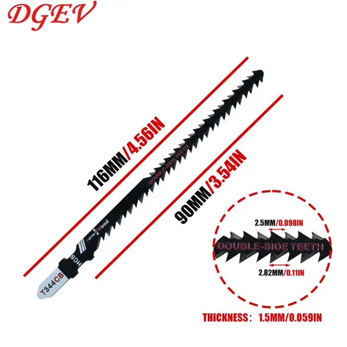 Lames de scie sauteuse double face T344Cb (lot de 4/8) pour une coupe courbe efficace