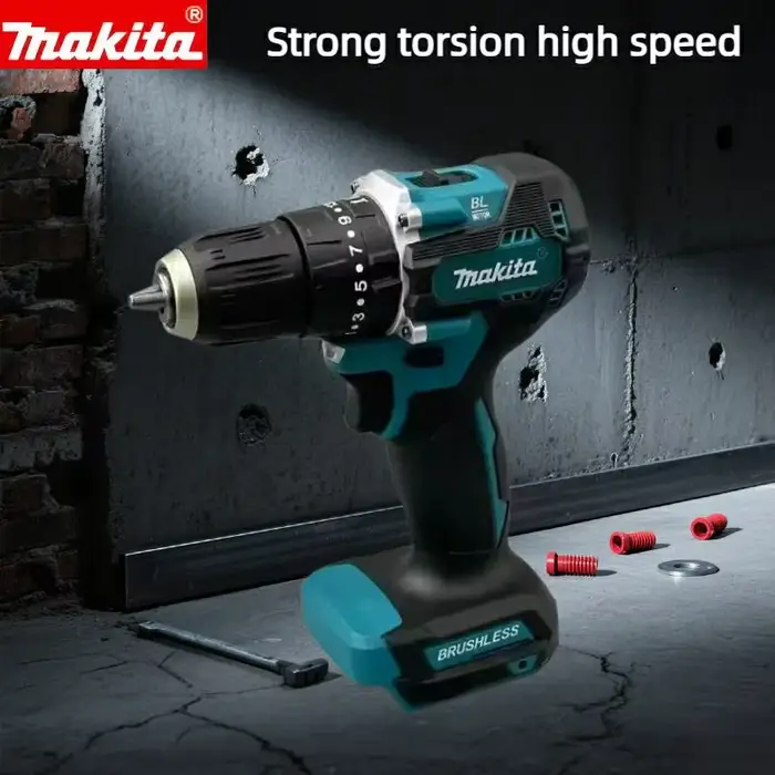 Perceuse sans fil Makita 18V sans balais DDF487 - Perceuse-visseuse électrique compacte avec 20 réglages de couple pour le bois et le métal (outil nu)