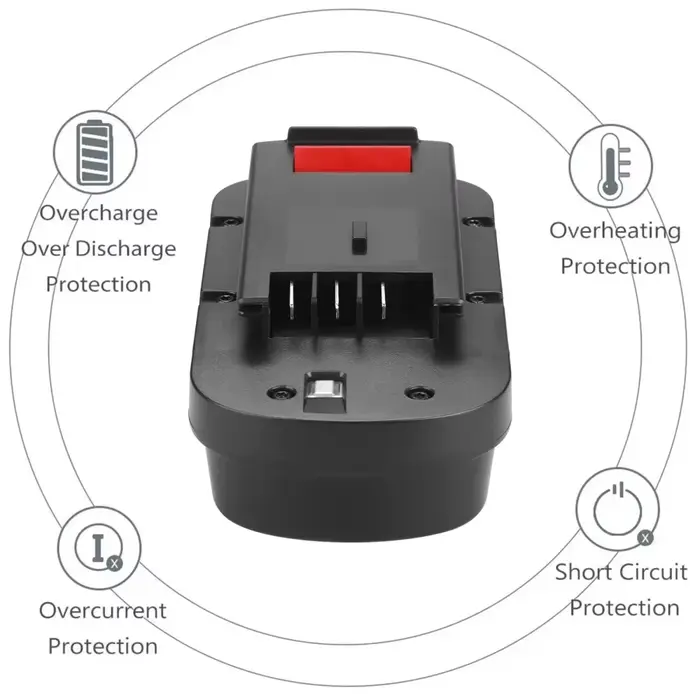 Batterie Rechargeable 18V pour outil électrique Black & Decker8000mAh, A18 A1718 A18NH HPB18 HPB18-OPE FS1800CS FS1800D