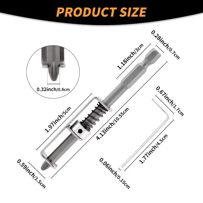 Support de fixation anti-chute pour embouts de tournevis Phillips