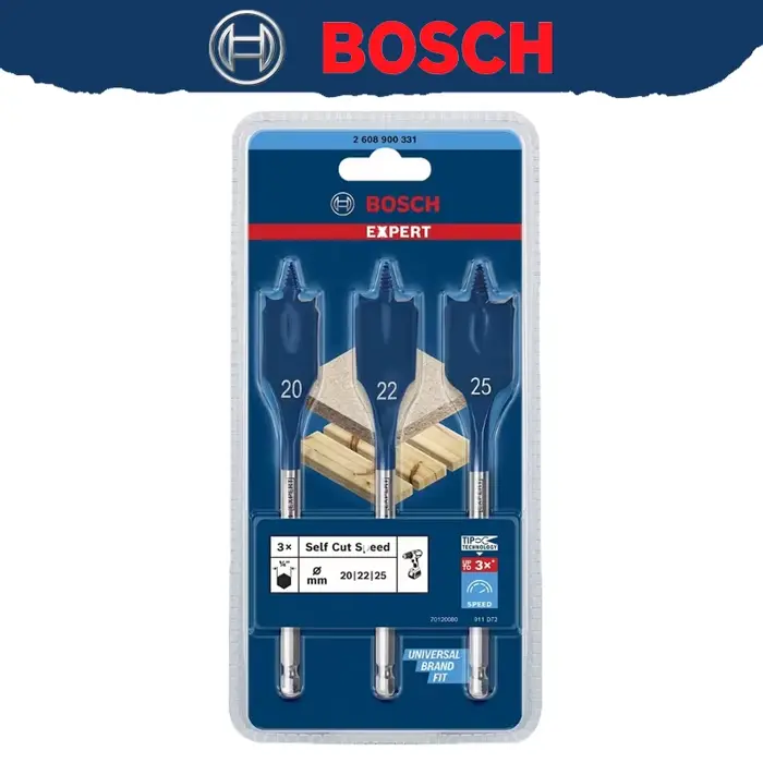 BOSCH EXPERT 2608900331 Jeu de 3 forets auto-établissants à vitesse rapide pour perçage rapide et br