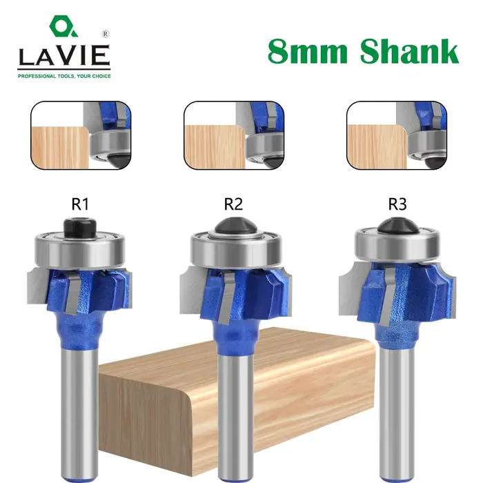 LAVIE – Ensemble de fraises à bois de haute qualité à 4 dents, queue de 8 mm, pour fraisage et finit