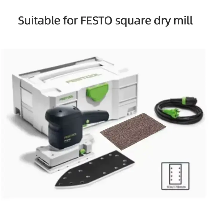 Papier de verre à mailles pour FESTOOL Mirka Etc ponceuse abrasif rectangulaire sec papier abrasif 9
