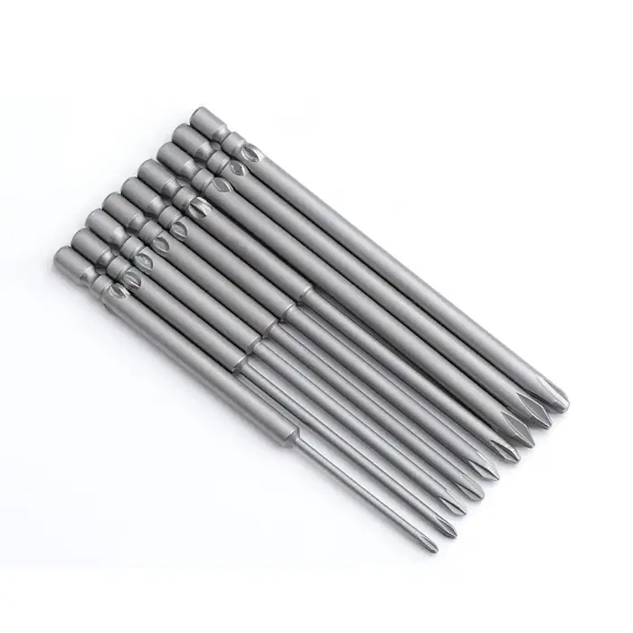 10 pièces 80mm pleine longueur magnétique 800 tige ronde tournevis Phillips électrique embout tourne