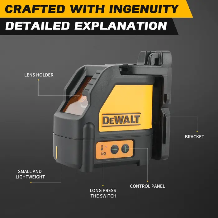 DEWALT niveau Laser 2 lignes lignes transversales lumière verte nivellement automatique niveau Laser
