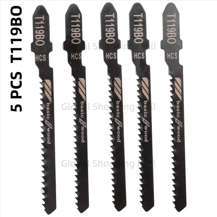 Jeu de lames de scie sauteuse T119BO, tige en T, 12 TPI, assortiment de lames pour bois, plastique, 