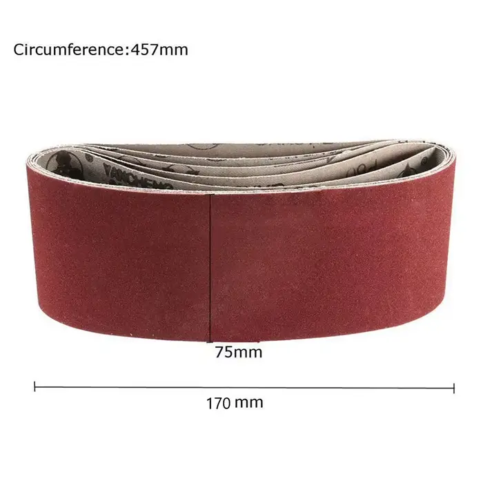 12 pièces 75X457mm bandes abrasives 60/80/120/150/240/400 grain ponceuse à bande papier de verre