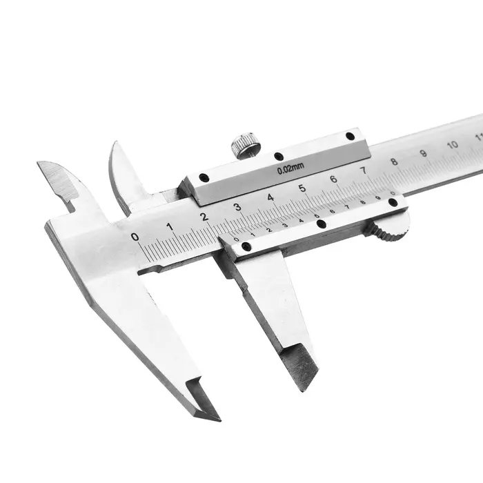 Pied à coulisse Vernier 0-150 mm 0-6 pouces en acier inoxydable haute précision avec jauge en plastique pour la mesure