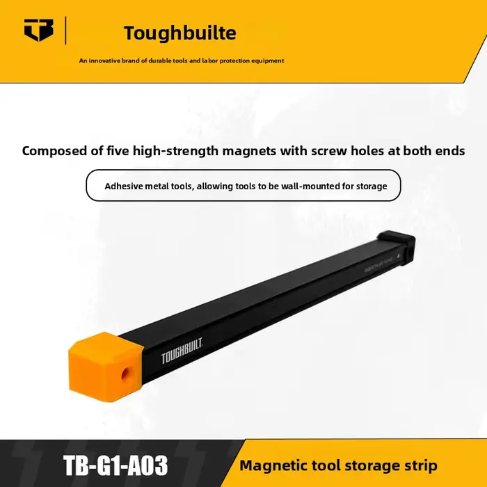 Bande magnétique de rangement pour outils TOUGHBUILT, boîte à outils murale, bande de rangement TB-G