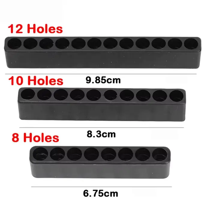 Base de rangement pour foret 8/10/12 trous, bricolage 6.35mm, support de rangement pour foret, organisateur de perceuse, outils matériels, accessoire de stockage électrique