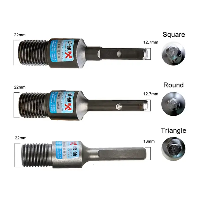 Connecteurs d'adaptateur de foret M22 SDS Plus pour marteau électrique, convertisseur de perceuse électrique, adaptateur d'interface de forets à noyau de diamant