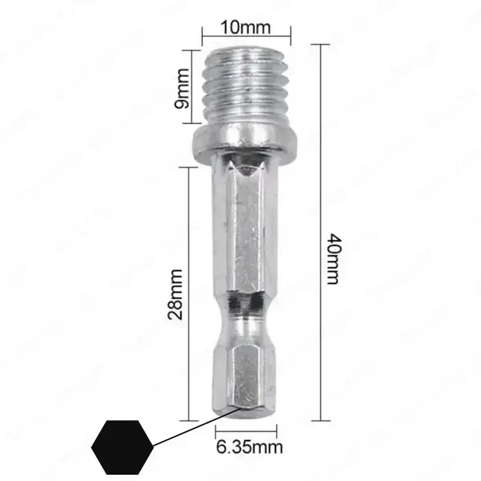 Adaptateur de perceuse mandrin Triangle rond hexagone Conversion bielle M10 M14 pour meuleuse disque