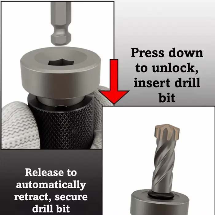 Foret à béton à arrêt de profondeur détachable de type divisé