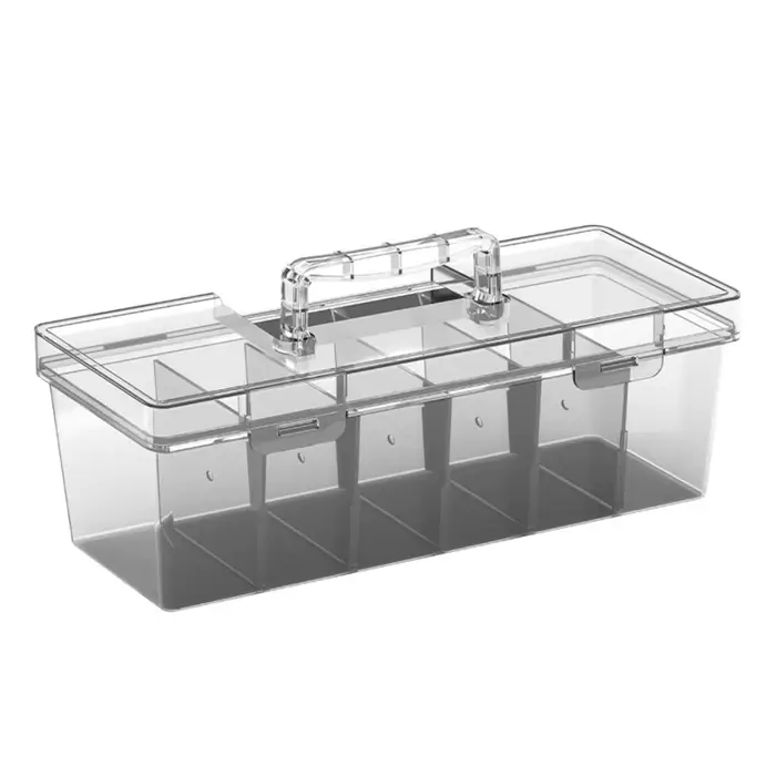 Boîte de rangement d'outils en plastique transparente
