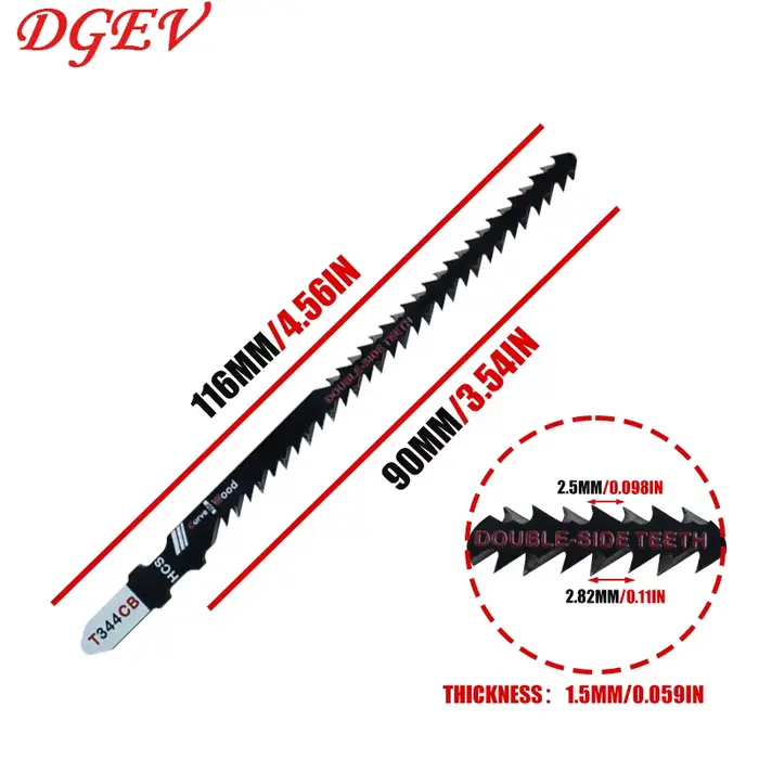 Lames de scie sauteuse double face T344Cb (lot de 4/8) pour une coupe courbe efficace