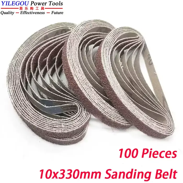100 bandes abrasives de 10x330mm pour le ponçage des points de soudure. Bande abrasive 330 x 10 mm a