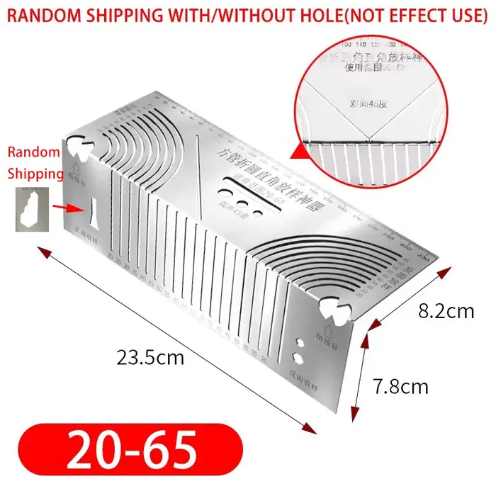 Outil de marquage d'arc d'angle flexible précis pour tuyau carré de 20 à 100MM
