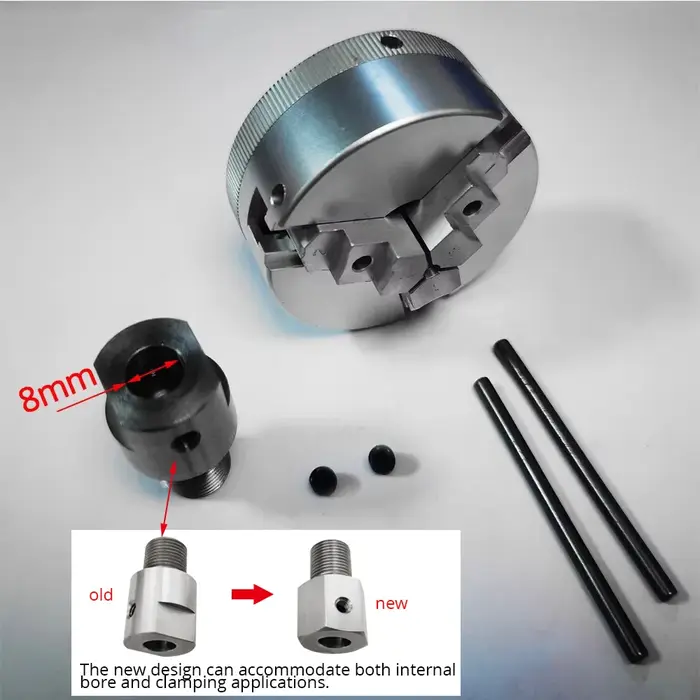 Mini mandrin à trois mâchoires de 50mm pour meuleuse d'établi de tour, perceuse électrique en alliage d'aluminium, mandrin de tournage à centrage automatique pour le travail du bois
