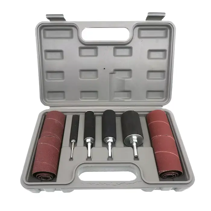 Kit de tambour de ponceuse à broche, 20 pièces, bande de ponçage, mandrins en caoutchouc, broche + m