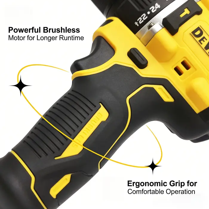 DEWALT DCD805 Perceuse-visseuse à percussion compacte sans balais rechargeable 20V à batterie au lithium