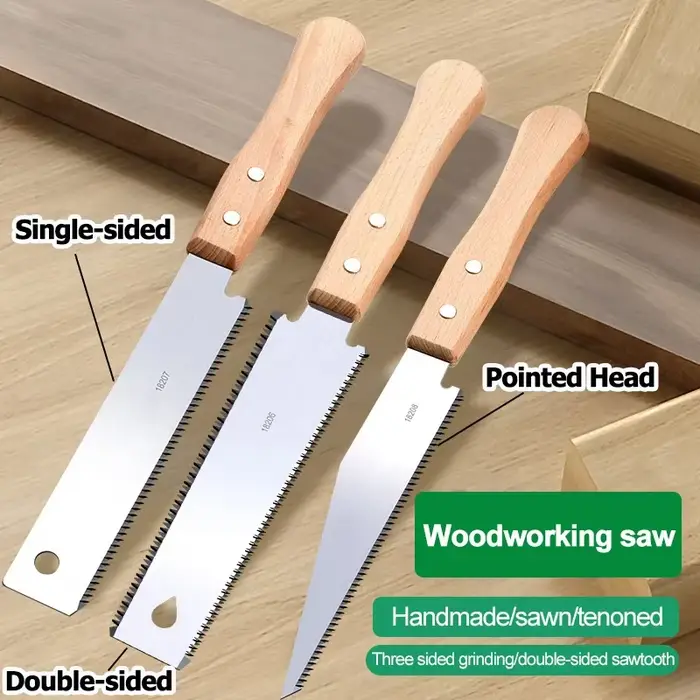 Scie à main de style japonais avec manche en bois antidérapant