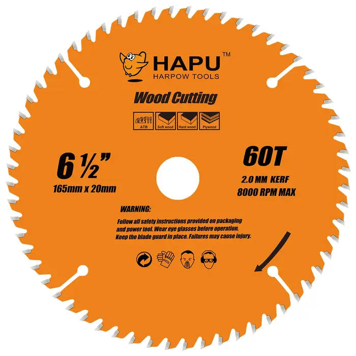 Lame de scie circulaire HAPU 6-1/2 pouces TCT