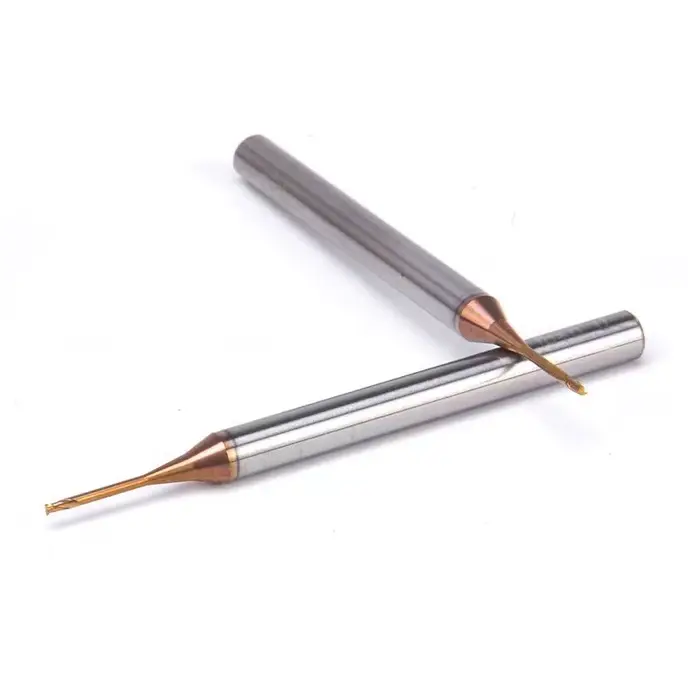0.6MM 0.7MM 1MM 1.5MM 2MM 3MM 0.8MM 4MM HRC60 2/4 cannelures CNC carbure col Long fraises plates fra