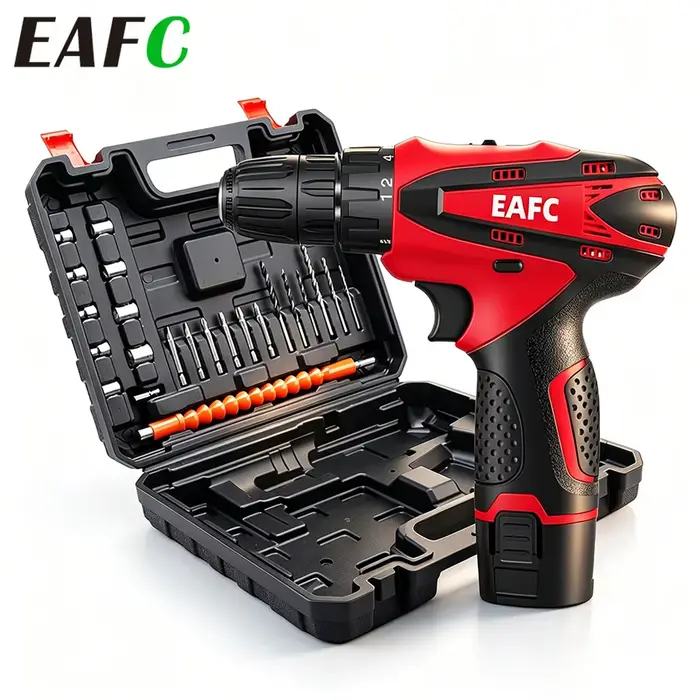Perceuse-visseuse électrique sans fil EAFC 2 vitesses 60 N.m pour le travail du bois et le bricolage domestique – Kit de contrôle de puissance