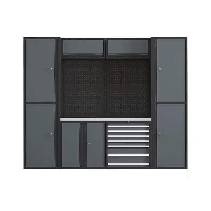 Établi de garage avec armoire de rangement d'outils pour atelier