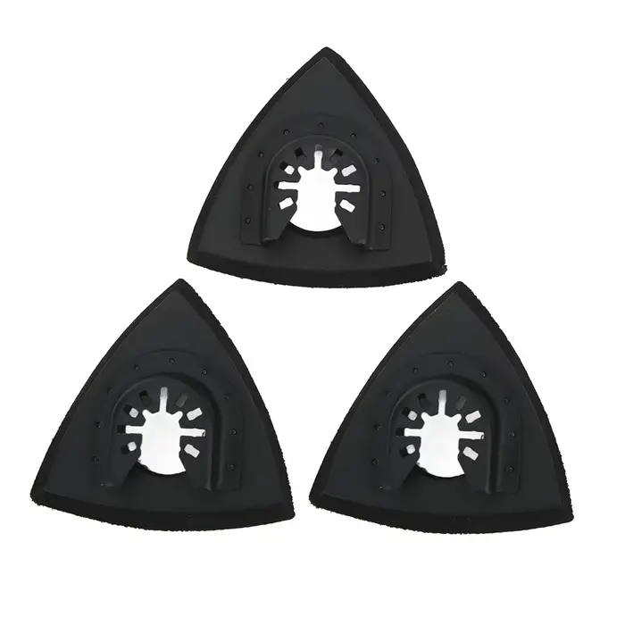 Kit de 3 tampons de ponçage triangulaires à dégagement rapide pour outil oscillant multifonction, po