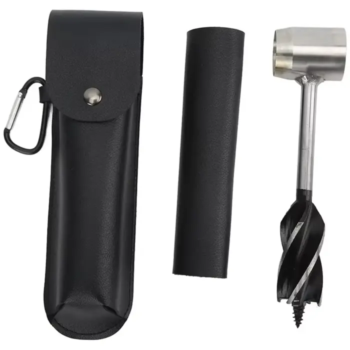 Étui de protection en cuir marron pour perceuse à bois Sharp Design, pochette en cuir pour mèche de