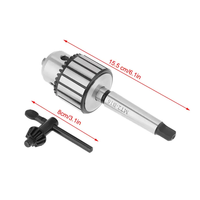 Mandrin de perçage pour mini tour MT2-B16 1-13 mm en acier à haute teneur en carbone