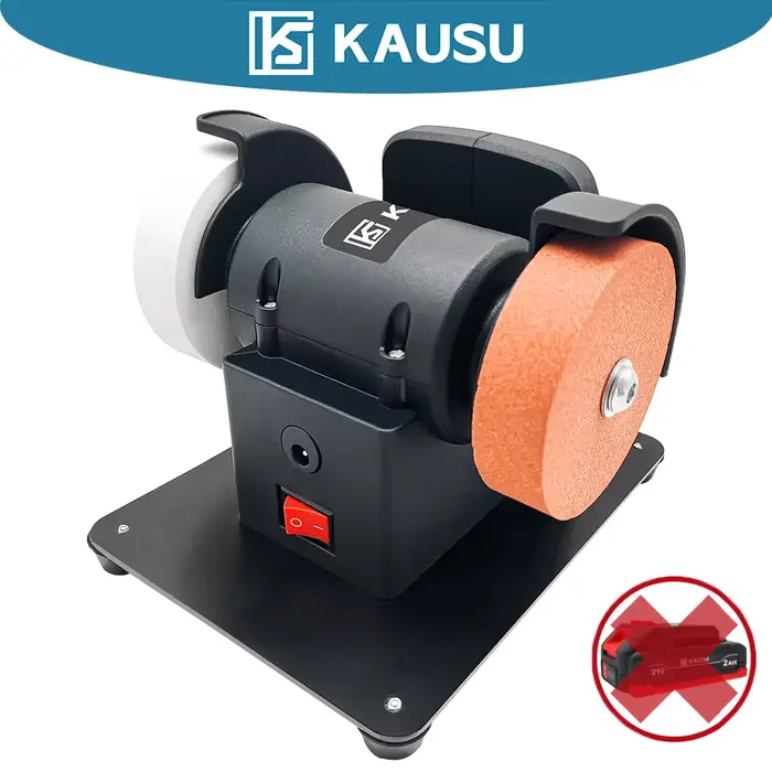 Mini-meuleuse à double roue, roues de 100/120 mailles, 60W/21V, base antidérapante sans fil, outil d