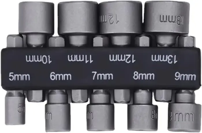 9 pièces/ensemble 5mm-13mm douilles hexagonales manchon buses écrou tournevis ensemble Schroevendraaier