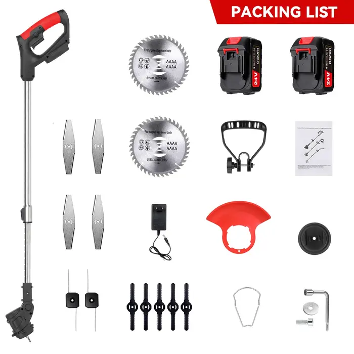 Cordless Lawn Mower Brushless Motor Electric Grass Trimmer Adjustable Length Angle Telescopic Pruning Garden Tools