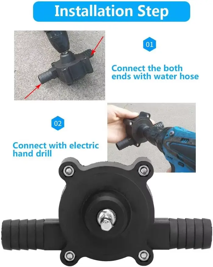 Kit de pompe à eau portable pour perceuse à main - Auto-amorçante DC