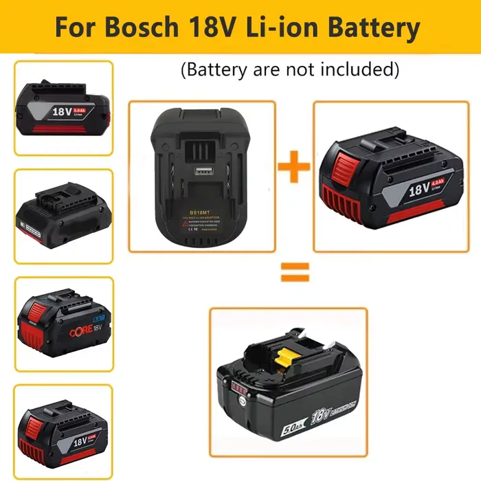 Adaptateur de batterie pour Bosch 18V pour Makita 18V BS18MT, convertisseur avec USB pour outils éle