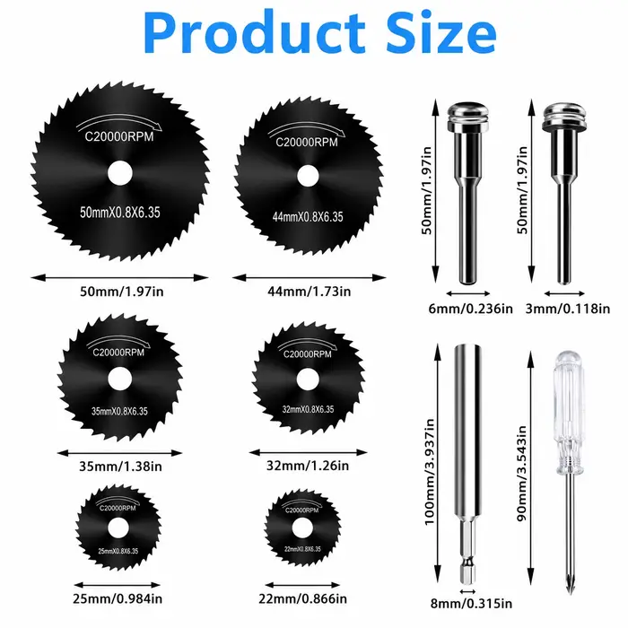 10 lames de scie circulaire HSS miniatures