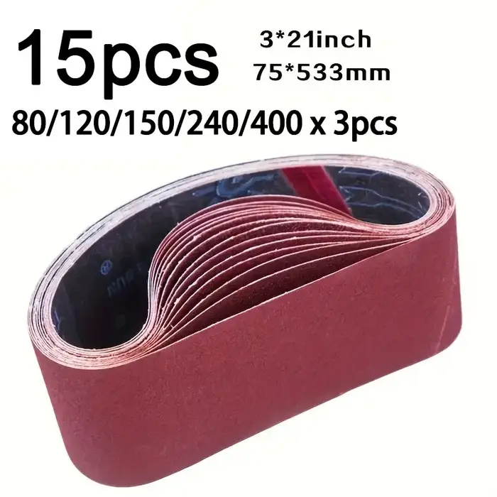 Bande abrasive en papier de 3x21 (75x533) pouces