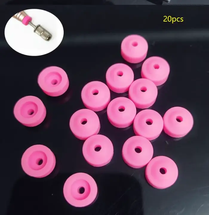 20/50pcs perceuse à ongles Protection en plastique bouchons roses utilisés sur 3/32 "forets à ongles