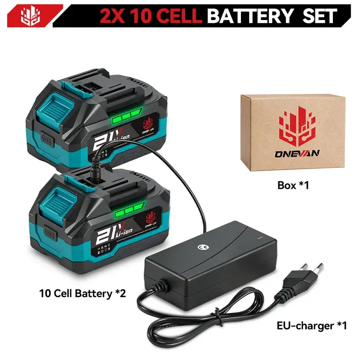 Batterie au lithium ONEVAN 22500mAh 15000mAh avec indicateur de capacité rechargeable pour outils électriques Makita