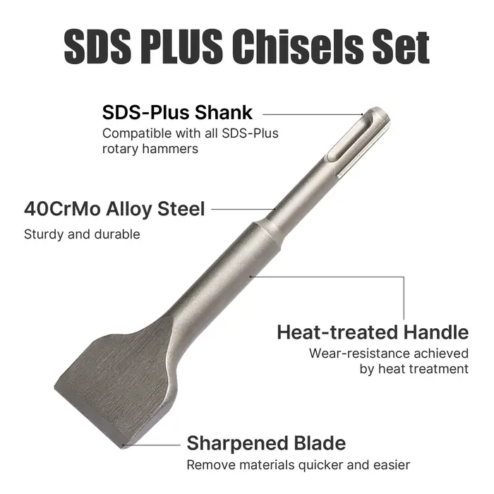 SDS PLUS tige électrique marteau maçonnerie Point rainure plat ciseau outils mur roche foret pour carrelage ciment béton brique pierre