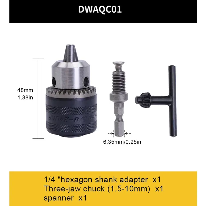 Mandrin à clé avec adaptateur SDS