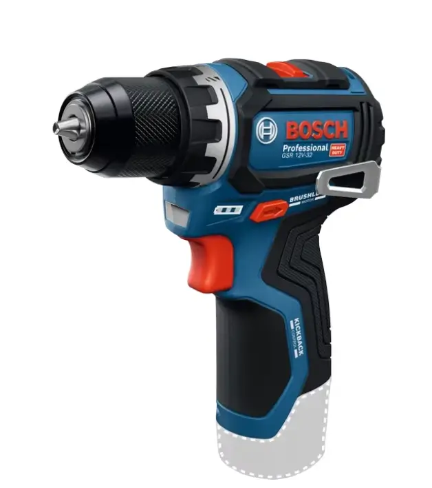 Perceuse sans fil Bosch Professional GSR 12V-32, moteur sans balais, couple élevé de 32 Nm, double v