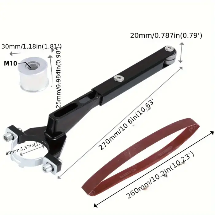 Support de modification pour meuleuse d'angle en ponceuse à bande avec 2 bandes de ponçage