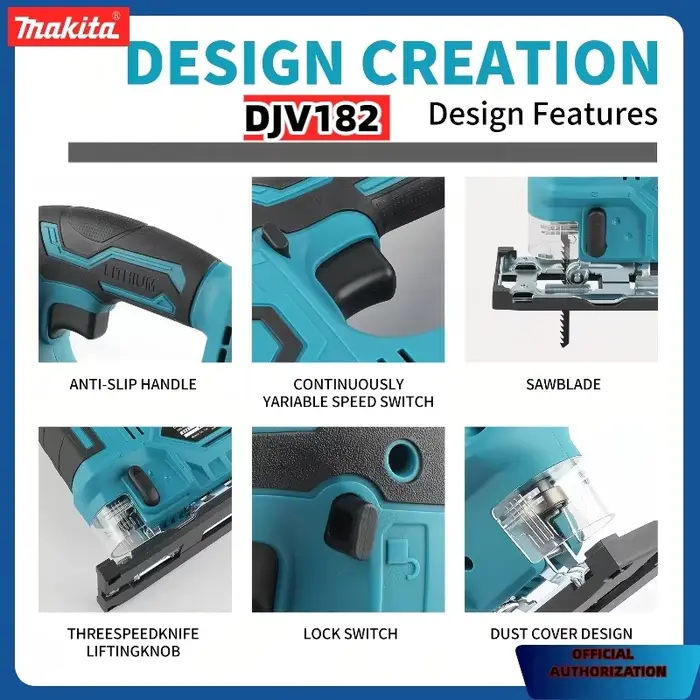 Scie sauteuse électrique sans fil Makita DJV182Z Brushless 18V 340W avec lame